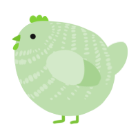 A gluppy chicken with a bar pattern