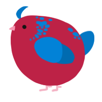 A crimson and sapphire chicken with a neck-speckle pattern