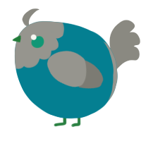 A sea and ash chicken with a head pattern