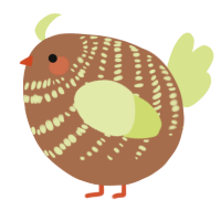 A brown and lemon chicken with a bar pattern