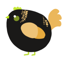 A sable and honey chicken with a neck-band pattern
