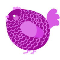 A plum and orchid chicken with a lace pattern