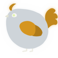 A mist and ochre chicken