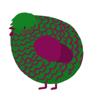 A leaf and wine chicken with a lace pattern