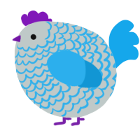 A silver and sky chicken with a lace pattern