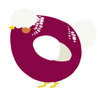 A maroon and white chicken with a neck-band pattern