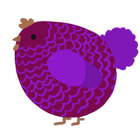 A wine and violet chicken with a lace pattern