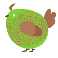 A grass and brown chicken with a double-lace pattern
