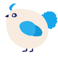 A cream and sky chicken