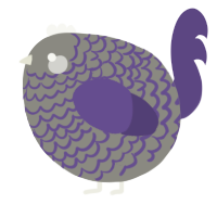 A ash and overcast chicken with a lace pattern