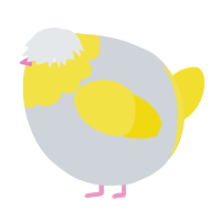 A mist and yellow chicken with a head pattern