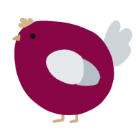A maroon and mist chicken