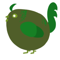 A olive and leaf chicken with a neck-band pattern
