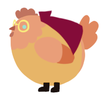 A orange and vermilion chicken with a head pattern