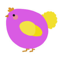 A orchid and yellow chicken