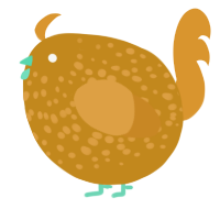 A ochre and orange chicken with a speckle pattern