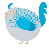 A mist and cerulean chicken with a half-lace pattern