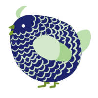 A navy and gluppy chicken with a lace pattern