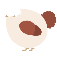 A cream and russet chicken