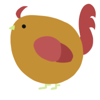 A gold and red chicken