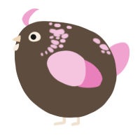 A bark and pink chicken with a neck-speckle pattern