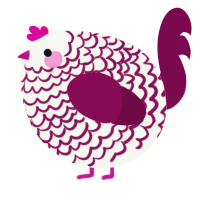 A white and wine chicken with a lace pattern
