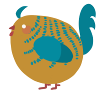 A gold and sea chicken with a half-bar pattern