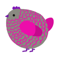 A ash and fuchsia chicken with a lace pattern