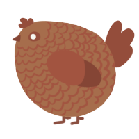 A brown and russet chicken with a lace pattern