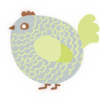 A silver and lemon chicken with a lace pattern