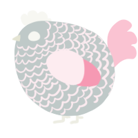 A silver and rose chicken with a lace pattern