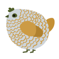 A mist and gold chicken with a lace pattern