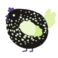 A sable and apple chicken with a speckle pattern