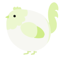 A white and apple chicken with a head pattern