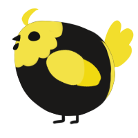 A sable and yellow chicken with a head pattern