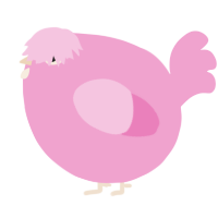 A pink chicken