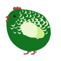 A leaf and apple chicken with a half-lace pattern