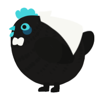 A sable and black chicken with a bar pattern
