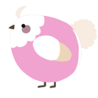 A pink and cream chicken with a head pattern