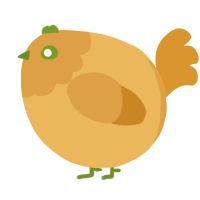 A honey and orange chicken with a head pattern