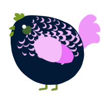 A tumblr and lavender chicken with a half-lace pattern