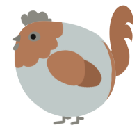 A silver and brown chicken with a head pattern