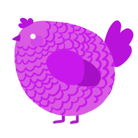 A orchid and amethyst chicken with a lace pattern