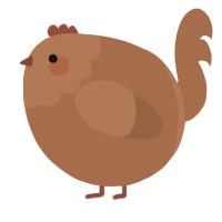 A brown chicken with a head pattern