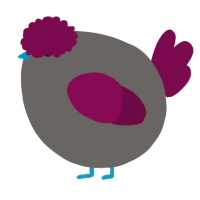 A grey and wine chicken