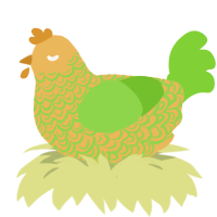 A honey and grass chicken with a double-lace pattern