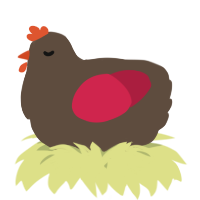 A bark and crimson chicken