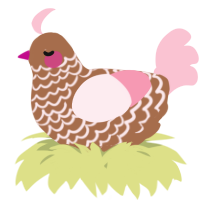 A brown and rose chicken with a lace pattern