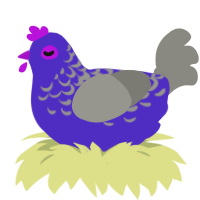 A indigo and ash chicken with a half-lace pattern