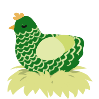 A leaf and lemon chicken with a lace pattern